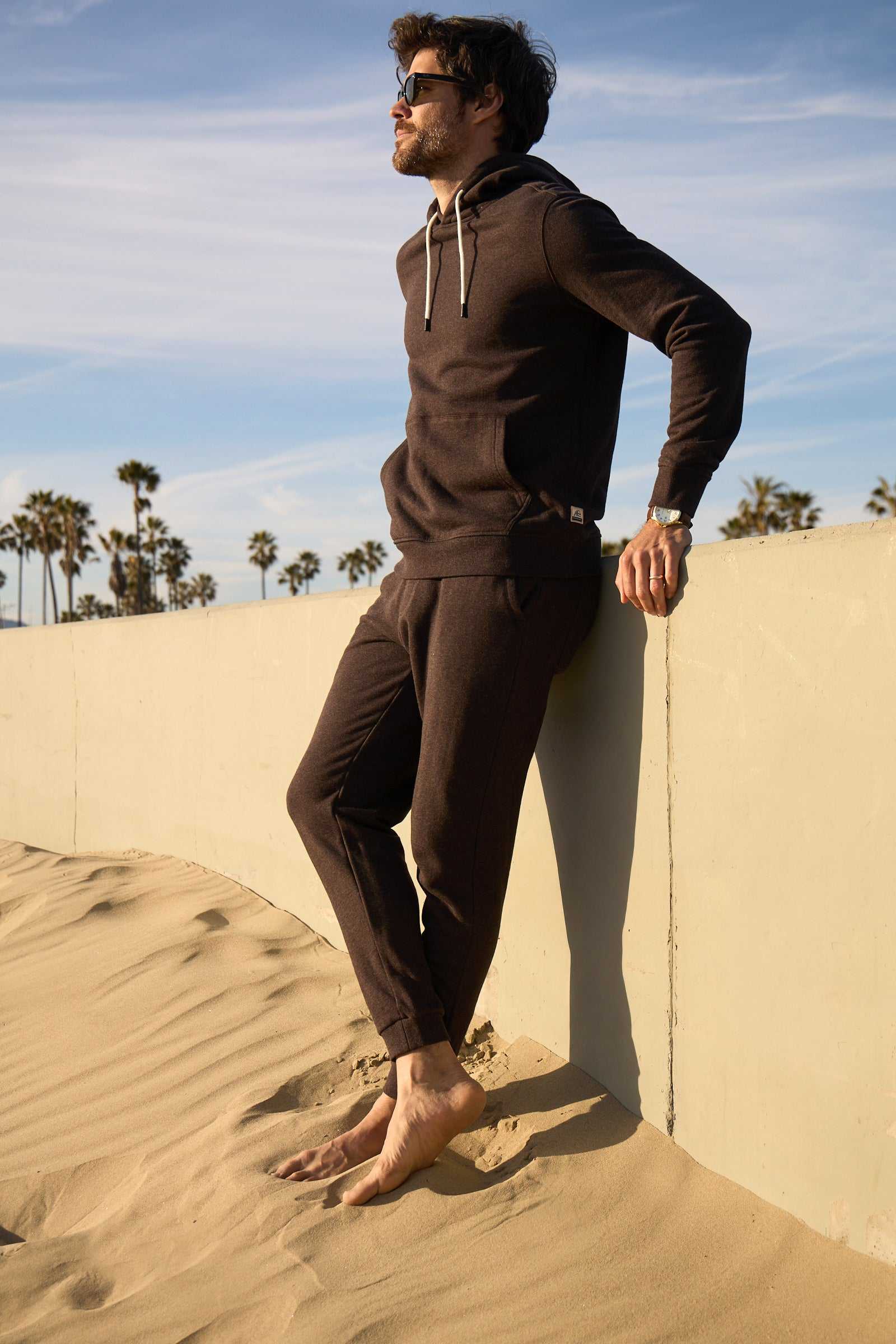 Dune Drawstring Terry Jogger - Brown Heather